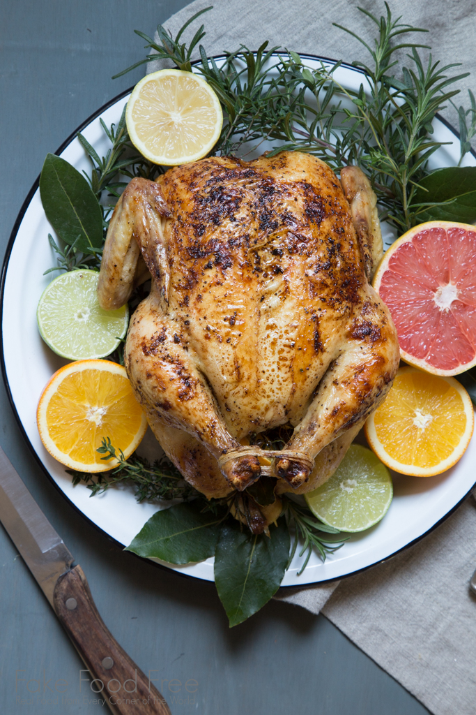 Citrus Roasted Whole Chicken Recipe | Fake Food Free #sponsored