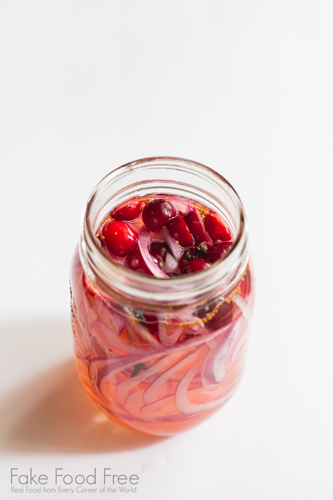 Quick Pickled Red Onions and Cranberries Recipe for Ultimate Holiday Burgers! | Fake Food Free