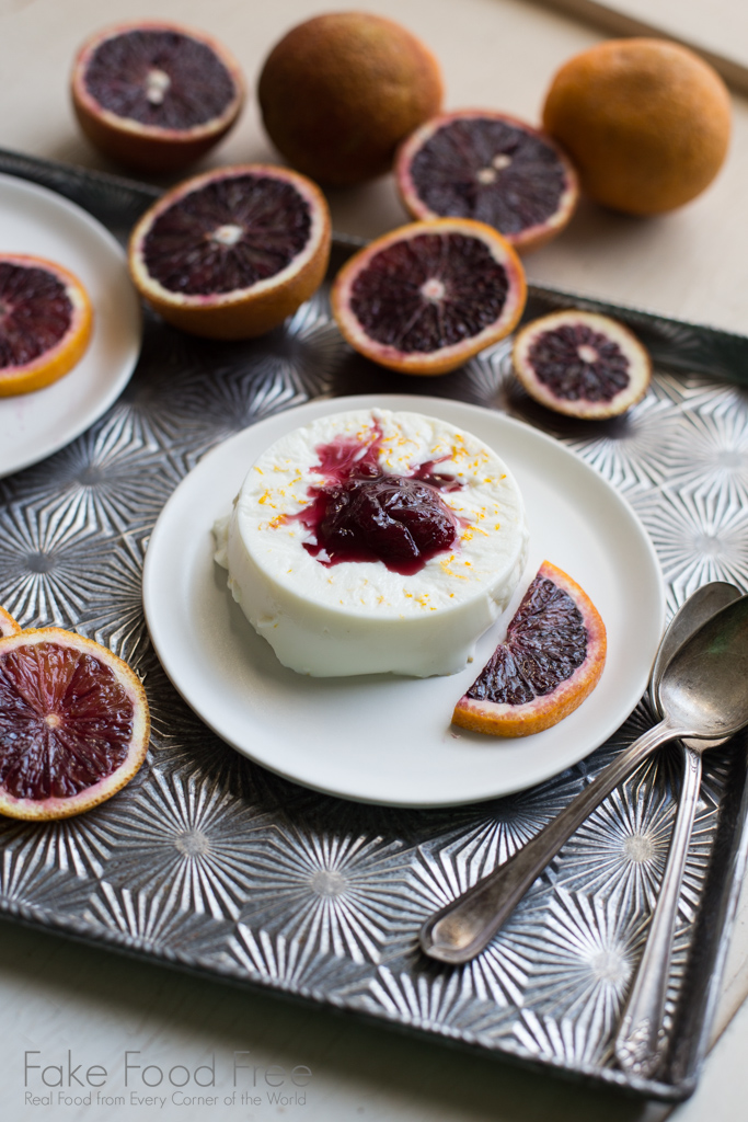 Dessert Recipe for Panna Cotta with Anise and Blood Orange Sauce 