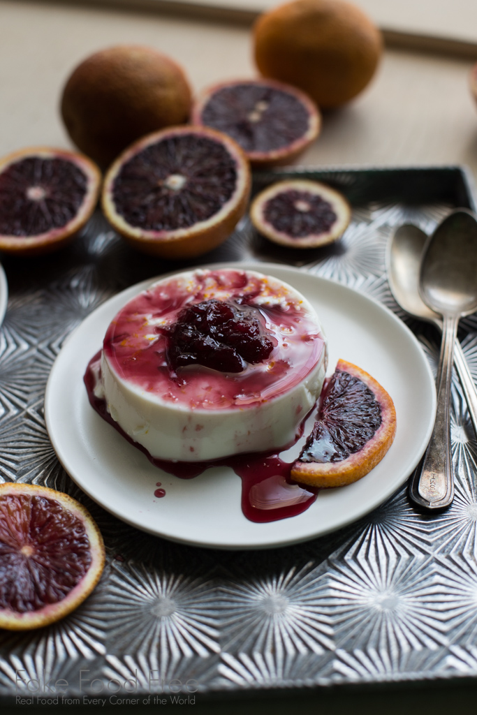 Anise Panna Cotta with Blood Orange Sauce