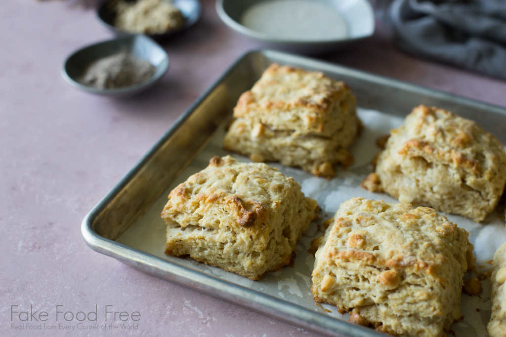 White Chocolate Macadamia Nut Scones with Coffee Salt Recipe