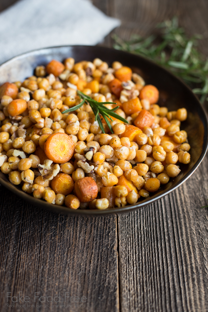 Roasted Carrots and Chickpeas with Rosemary and Walnuts Recipe