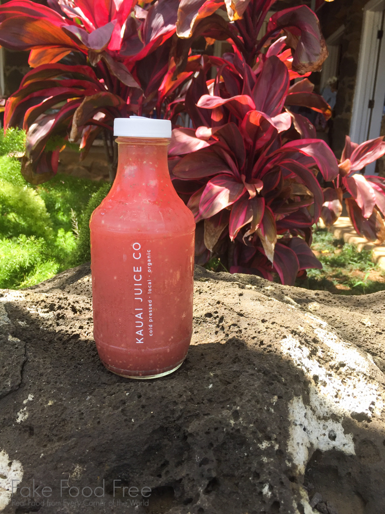 Omega This with soursop, orange, dragonfruit, pineapple, and chia seeds from Kauai Juice Co. | What to Eat in Kauai | Fake Food Free Travels