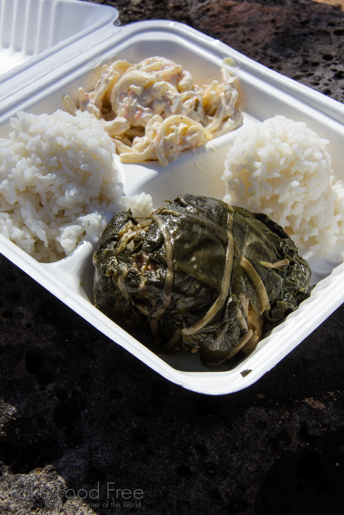 Hawaiian Plate Lunch with Pork Lau Lau, Rice and Mac Salad from Pono Market in Kapa'a | What to Eat in Kauai | Fake Food Free Travels