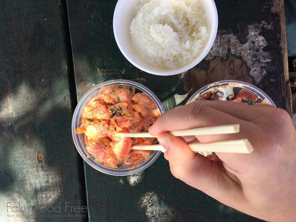 Menehune special poke from Ishihara Market Waimea | What to Eat in Kauai | Fake Food Free Travels