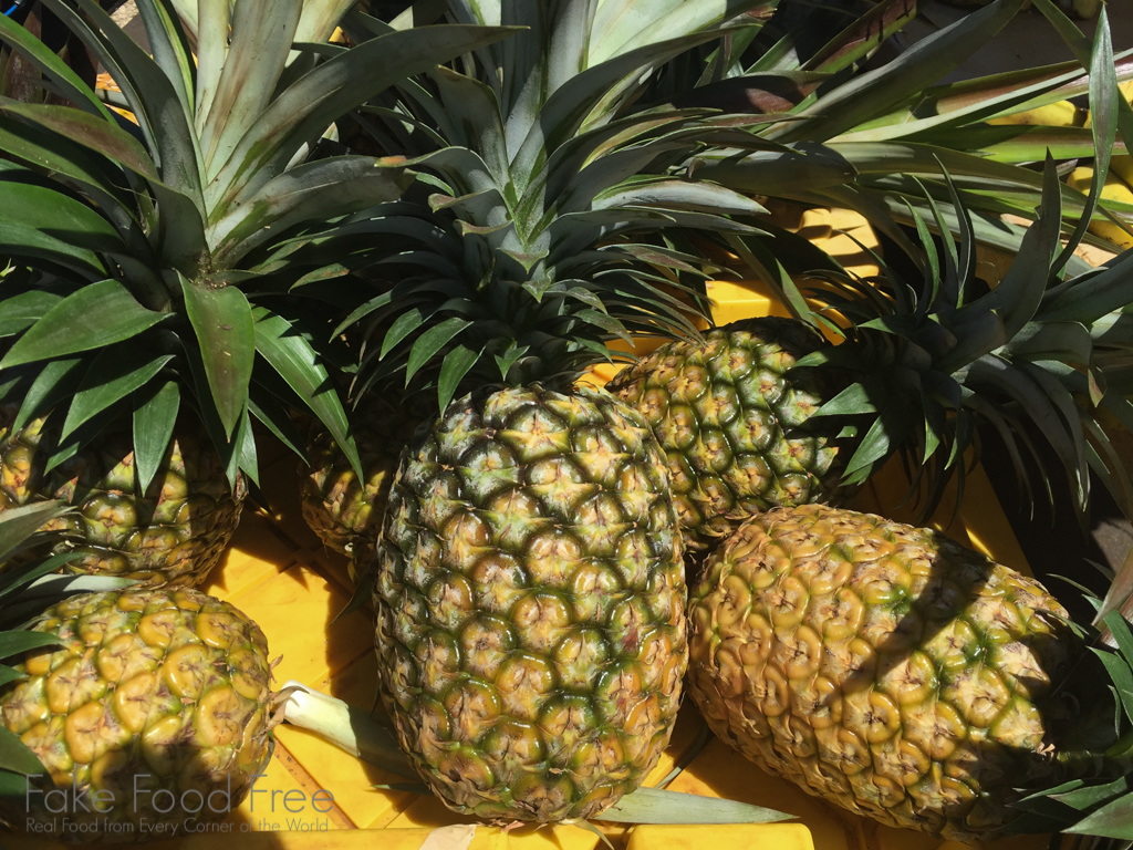 Sugar Loaf Pineapple at the Kauai Community Market | What to Eat in Kauai | Fake Food Free Travels