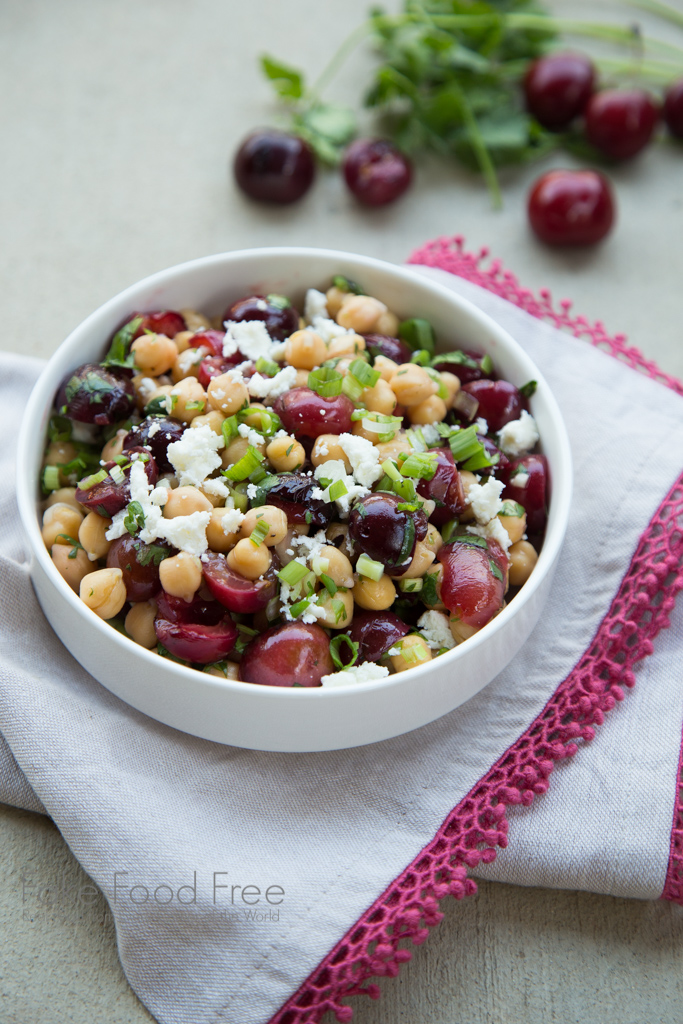 Fresh and seasonal, a grilled cherry salad recipe | Fake Food Free