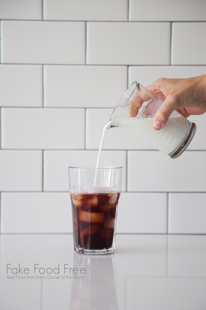 Iced latte with fresh blackberry syrup recipe