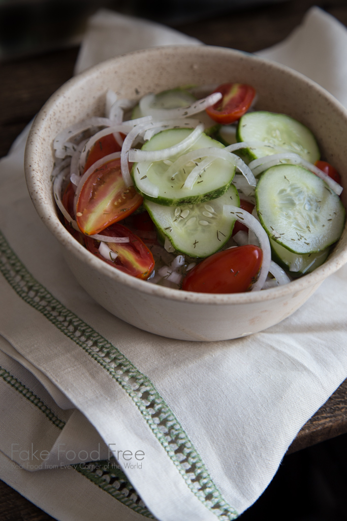 Tangy Cucumber Tomato Salad Recipe with less sugar