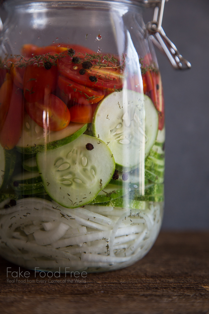 Quick Pickled Summer Salad | FakeFoodFree.com