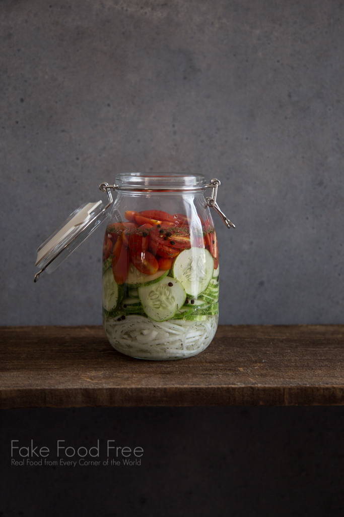 Quick Pickled Cucumber Tomato Salad Recipe