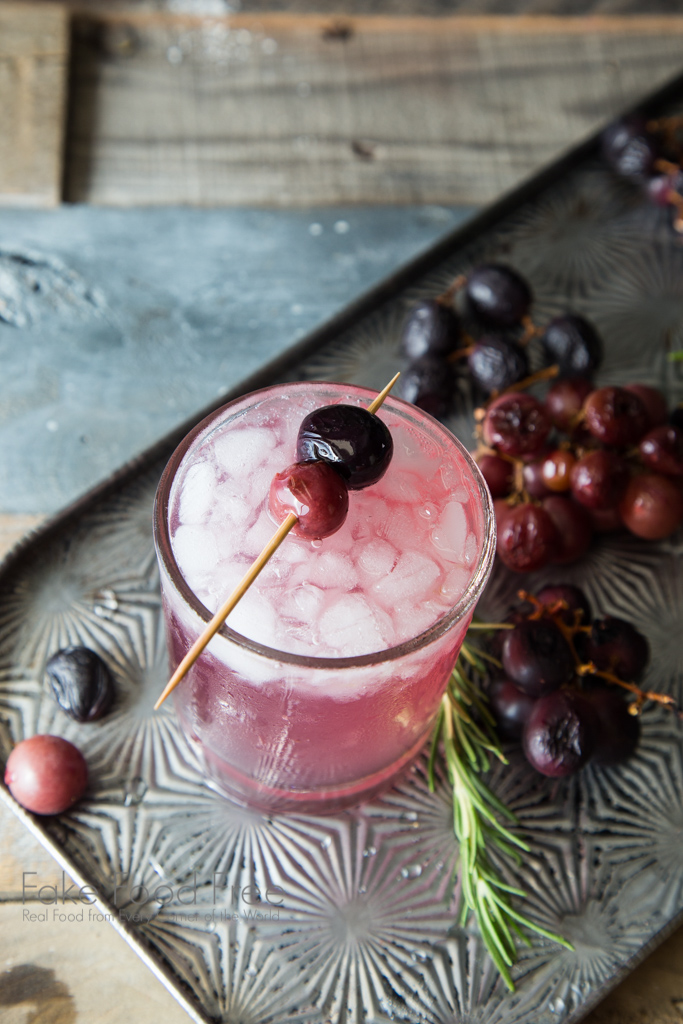 Roasted Grape and Rosemary Cocktail