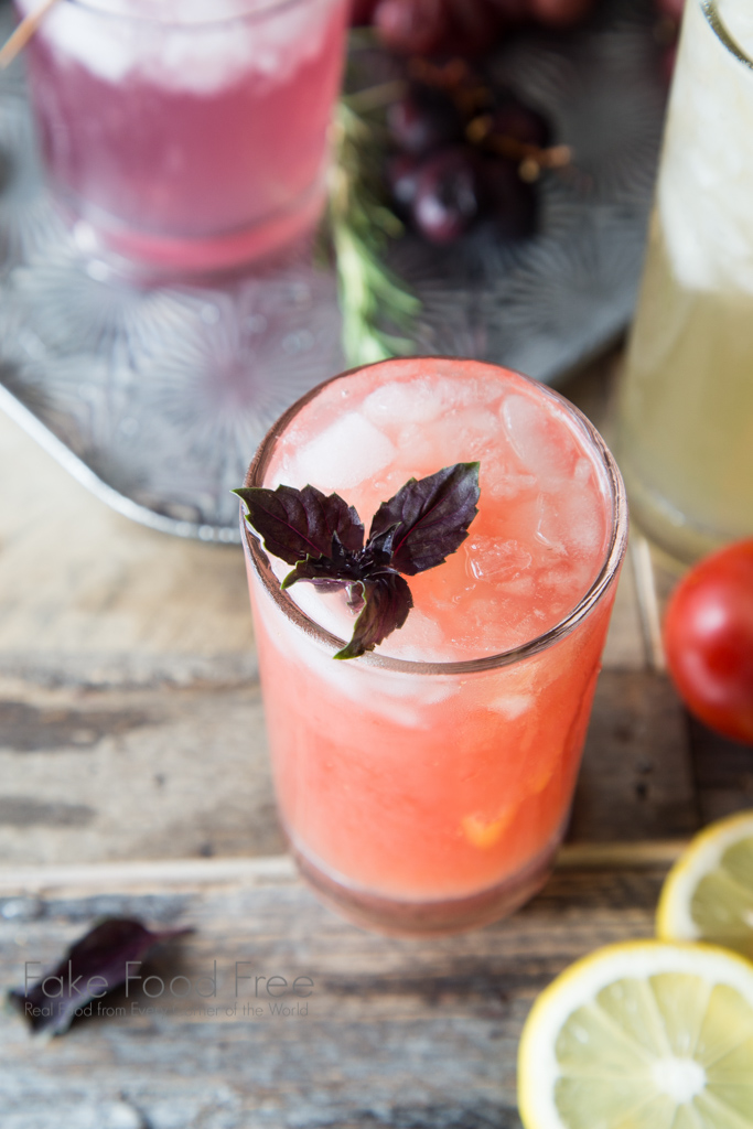 Tomato Purple Basil Vodka Cooler