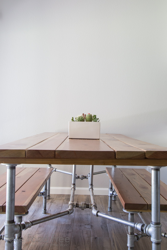 Our homemade redwood table | A New Kitchen | FakeFoodFree.com