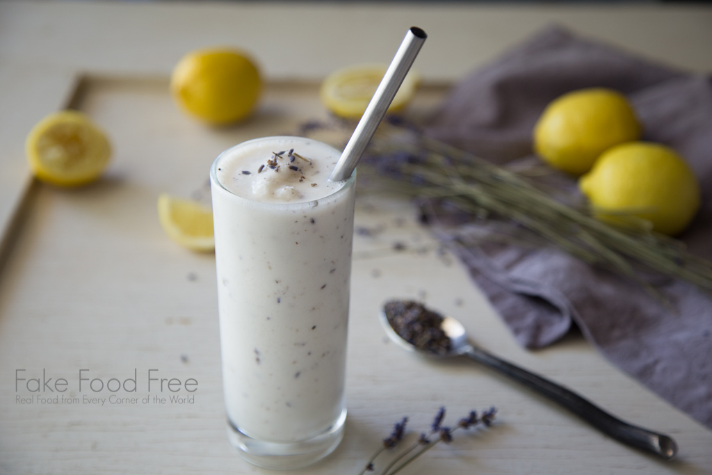 Lemonade Lavender Yogurt Shake Recipe | FakeFoodFree.com