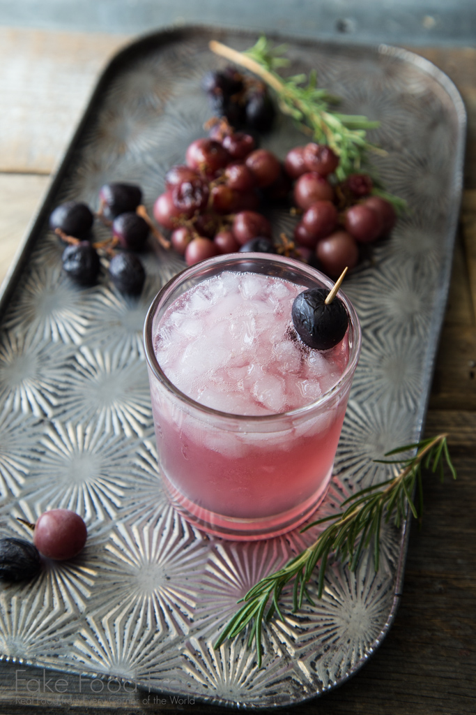 Roasted Grape and Rosemary Cocktail Recipe | FakeFoodFree.com