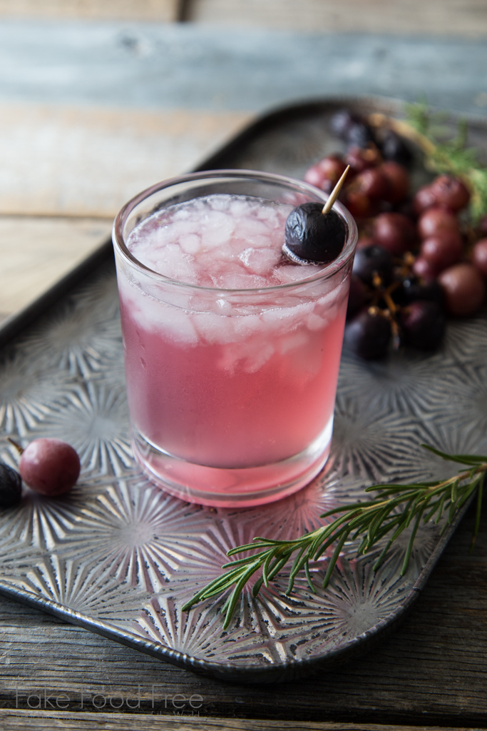 Roasted Grape and Rosemary Cocktail Recipe | FakeFoodFree.com