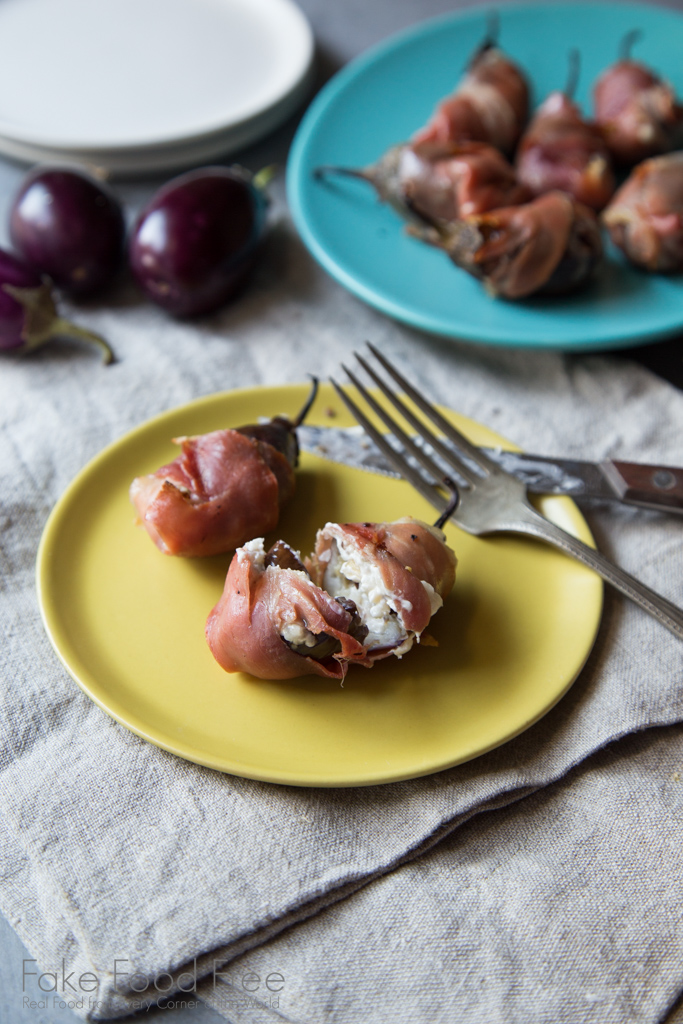 Grilled Stuffed Baby Eggplant recipe | FakeFoodFree.com