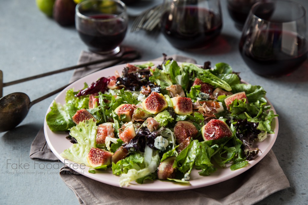 Crispy Prosciutto Fig Salad with Lemon, Chive and Honey Dressing | A simple salad recipe that comes together easily every time.