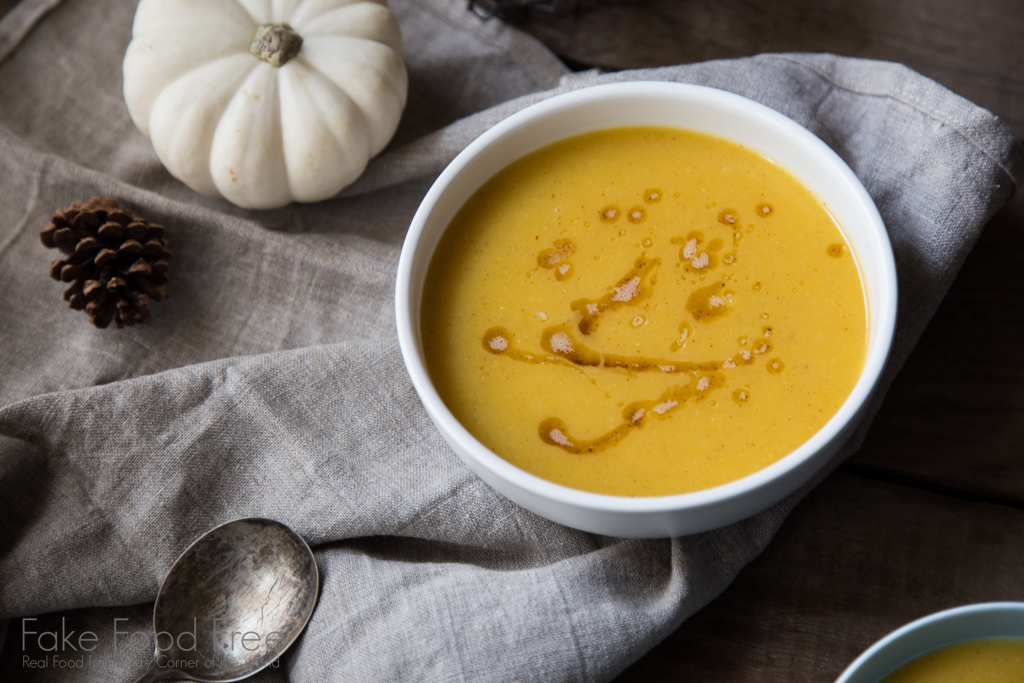 Butternut Squash Soup Recipe with Brown Butter and Bourbon | FakeFoodFree.com