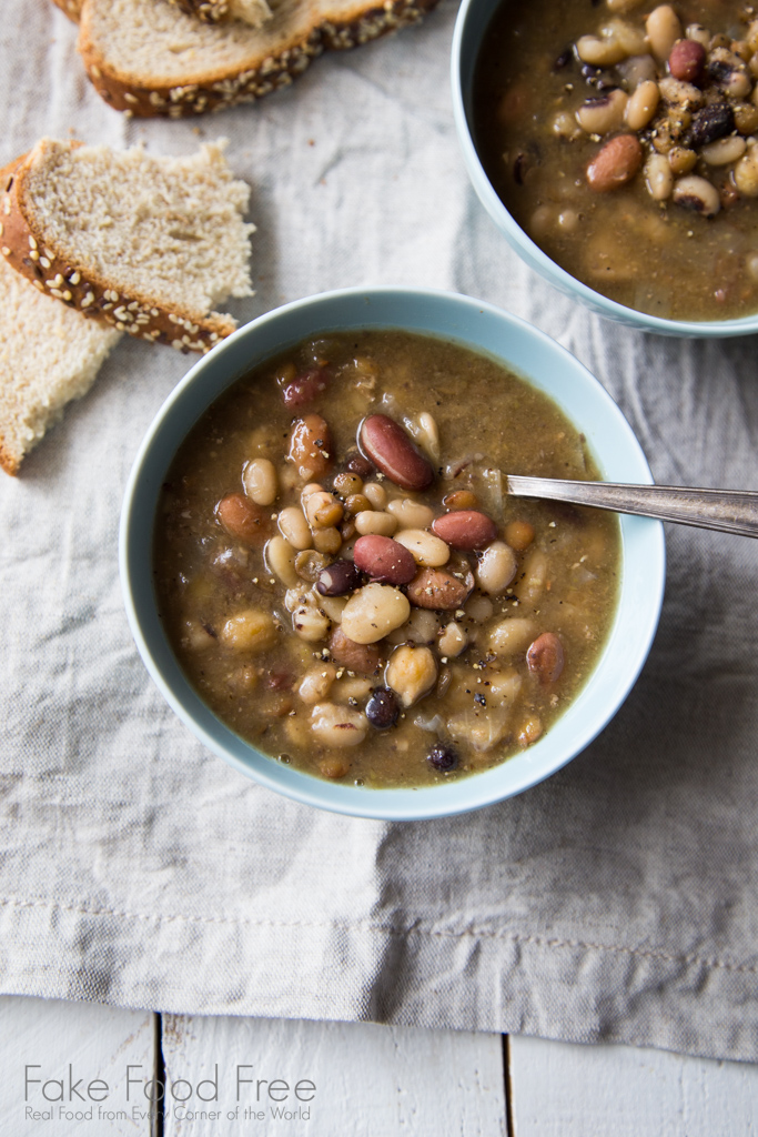 Easy Pressure Cooker Bean Soup | Instant Pot Recipe at FakeFoodFree.com