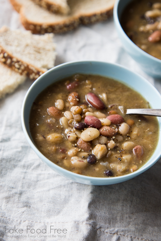 13 Bean and Lentil Soup | Instant Pot Recipe | FakeFoodFree.com