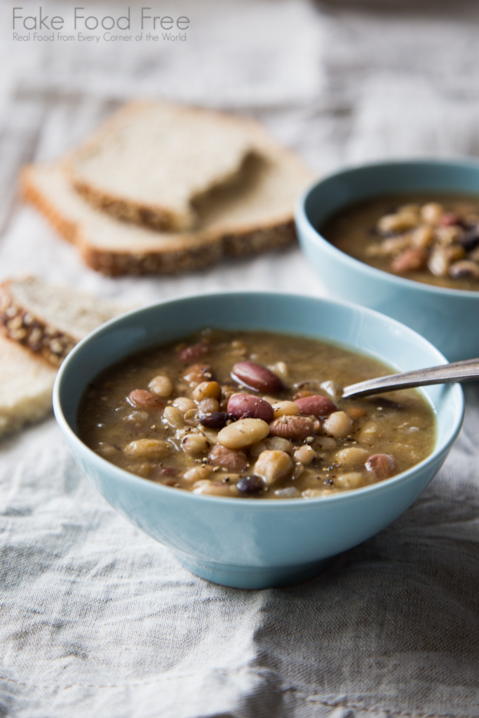 Easy Pressure Cooker Bean Soup | Instant Pot Recipe | FakeFoodFree.com