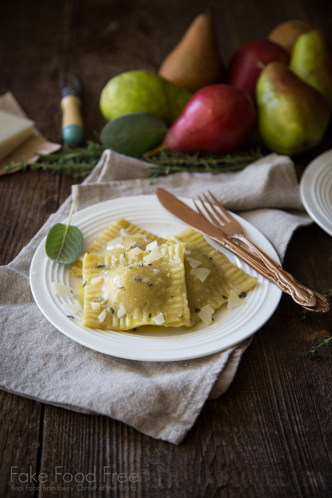 Roasted Garlic, Pear and Pork Ravioli Recipe | Sponsored Post | FakeFoodFree.com