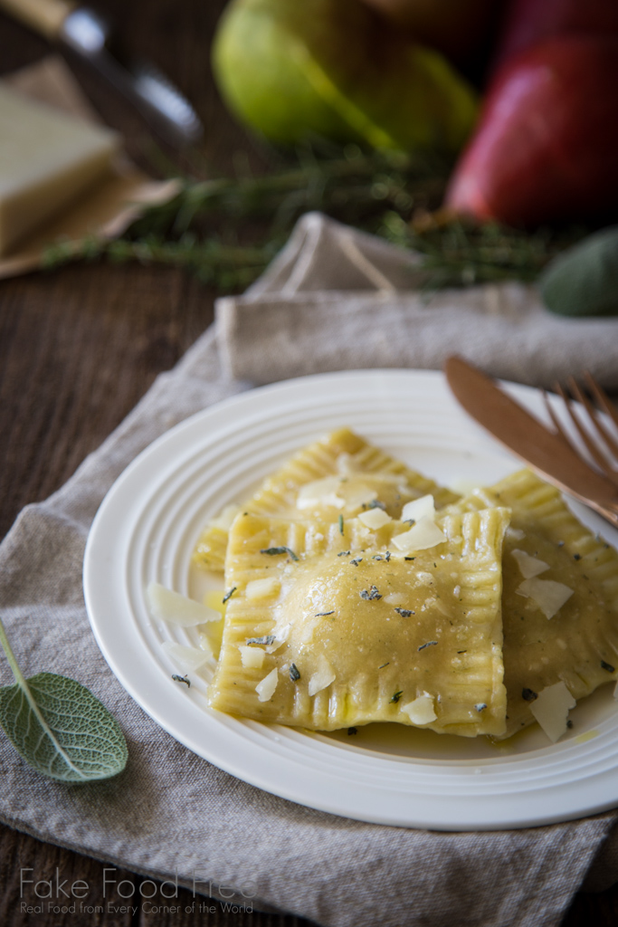 Roasted Garlic, Pear and Pork Ravioli Recipe | Sponsored Post | FakeFoodFree.com