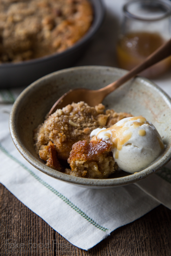 Banana Macadamia Nut Cobbler Recipe | FakeFoodFree.com