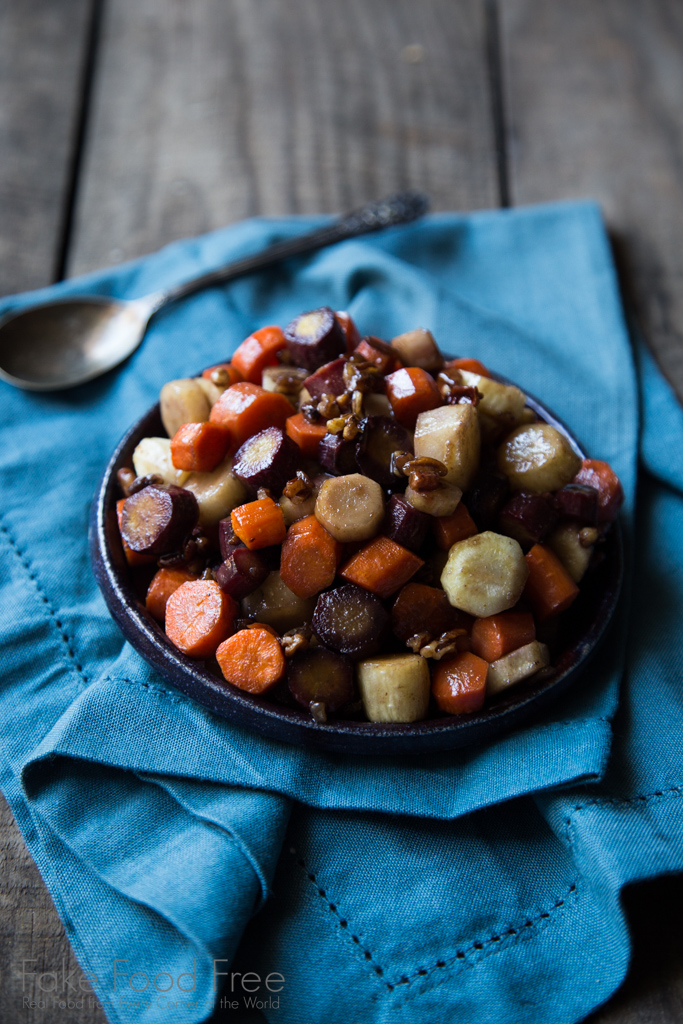 Brown Sugar Cayenne Roasted Rainbow Carrots Recipe | FakeFoodFree.com