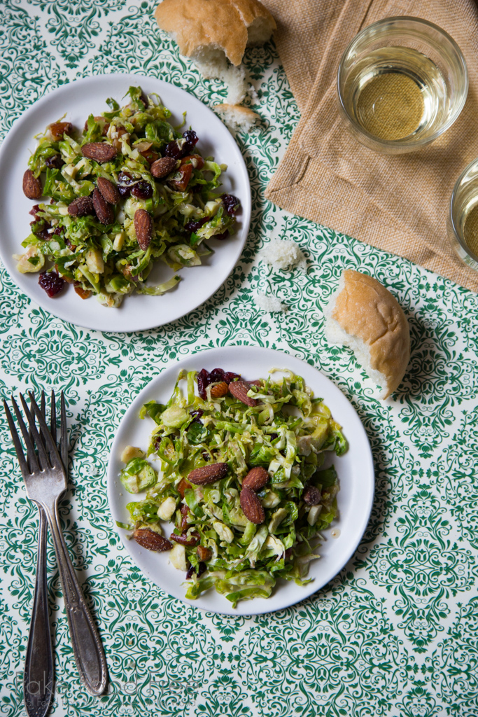 Skillet Tossed Shredded Brussels Sprouts Salad with Orange Maple Dressing Recipe | FakeFoodFree.com