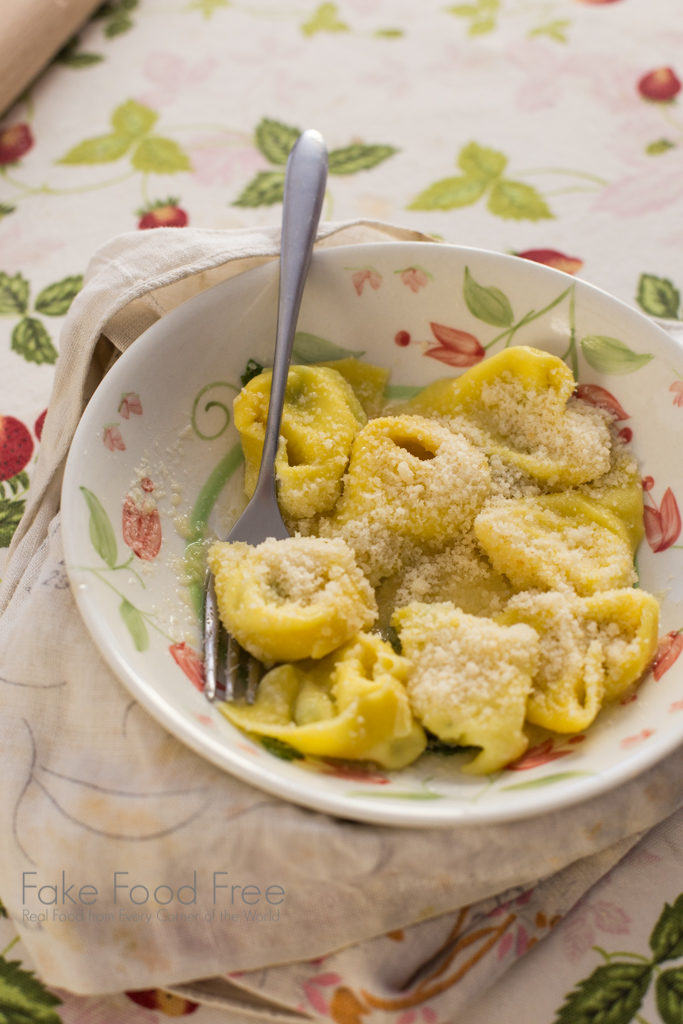 Tortelloni in an Italian Kitchen. Photo by Lori Rice. | FakeFoodFree.com