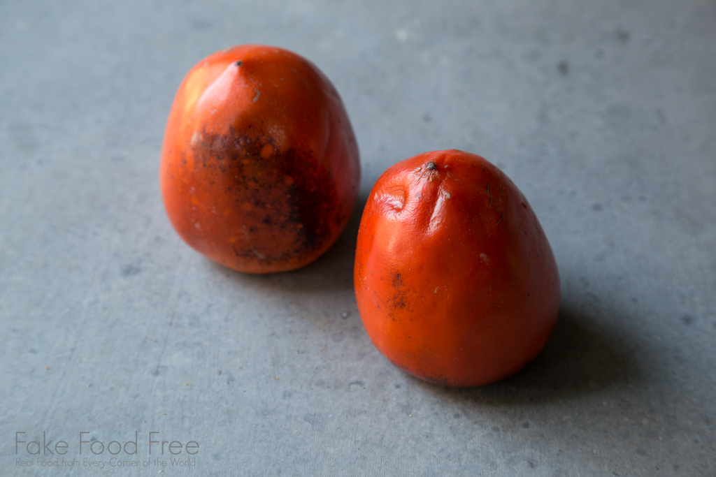 Ripe Hachiya persimmons