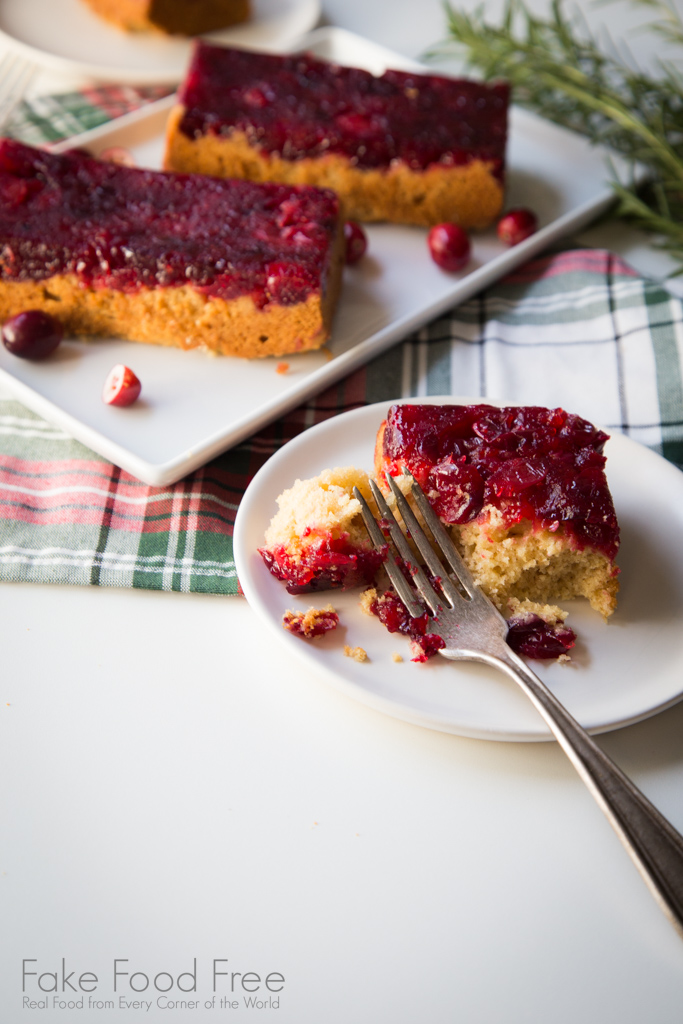 Cranberry Upside Down Cake | FakeFoodFree.com