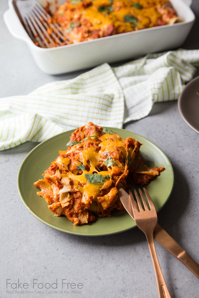 Carrot Chipotle Cauliflower Potato Enchiladas | Recipe at FakeFoodFree.com