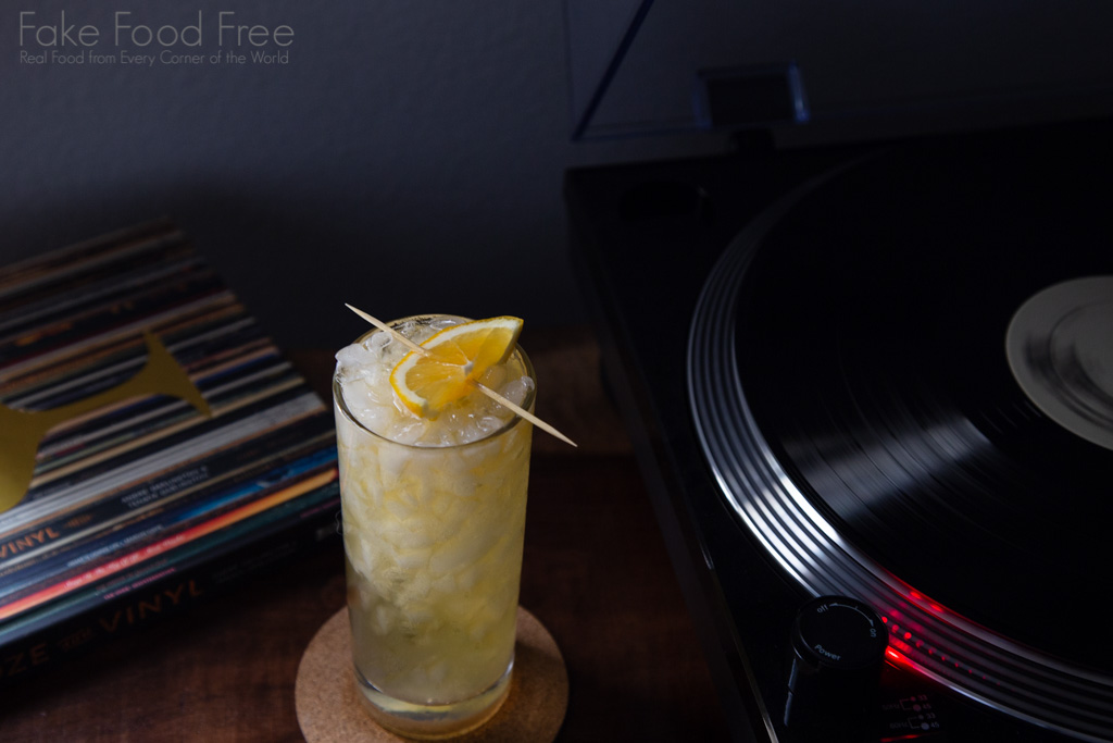 Pairing cocktails with vinyl, the Beers Knees cocktail from the book Booze and Vinyl | FakeFoodFree.com