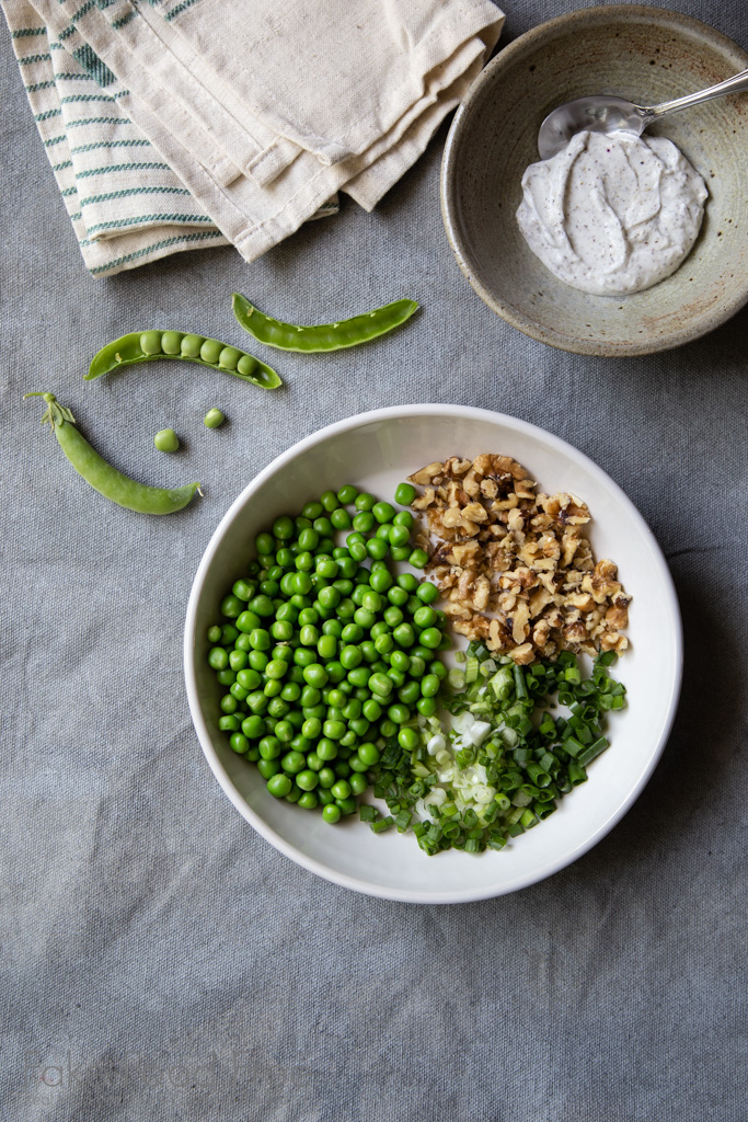 Ingredients for Spring Pea Salad | FakeFoodFree.com