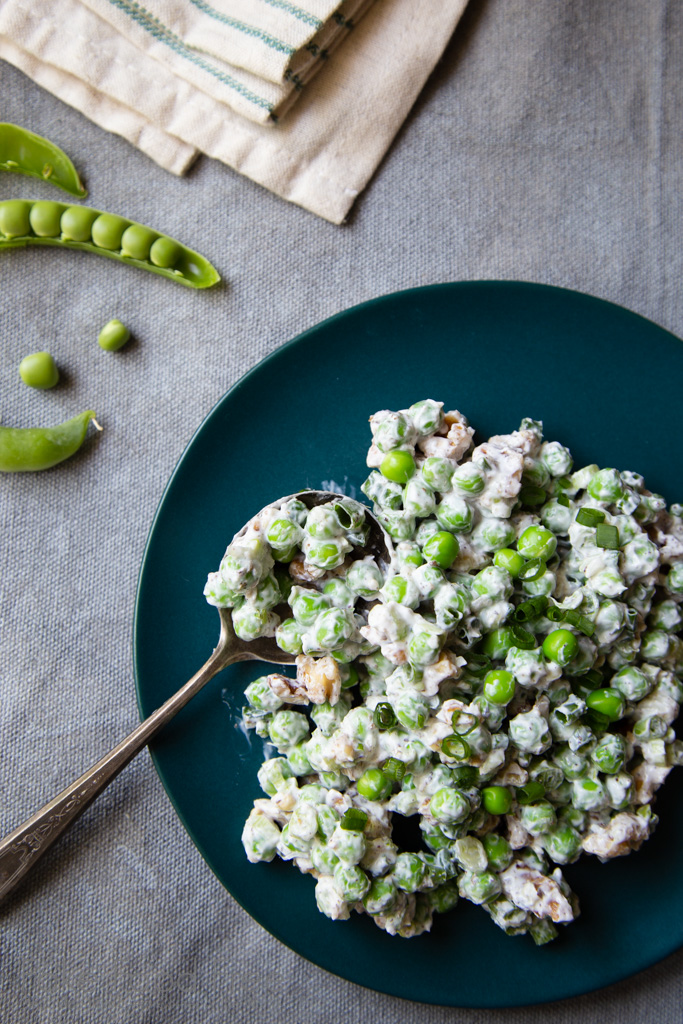 Spring Pea Salad with Za'atar Yogurt Dressing Recipe | FakeFoodFree.com