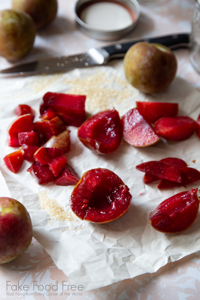 Satsuma plums for small batch plum red chili jam. | Find the recipe at FakeFoodFree.com