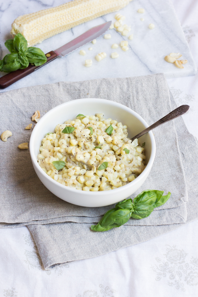 Favorite Corn Recipes | Cashew Creamed Corn | FakeFoodFree.com