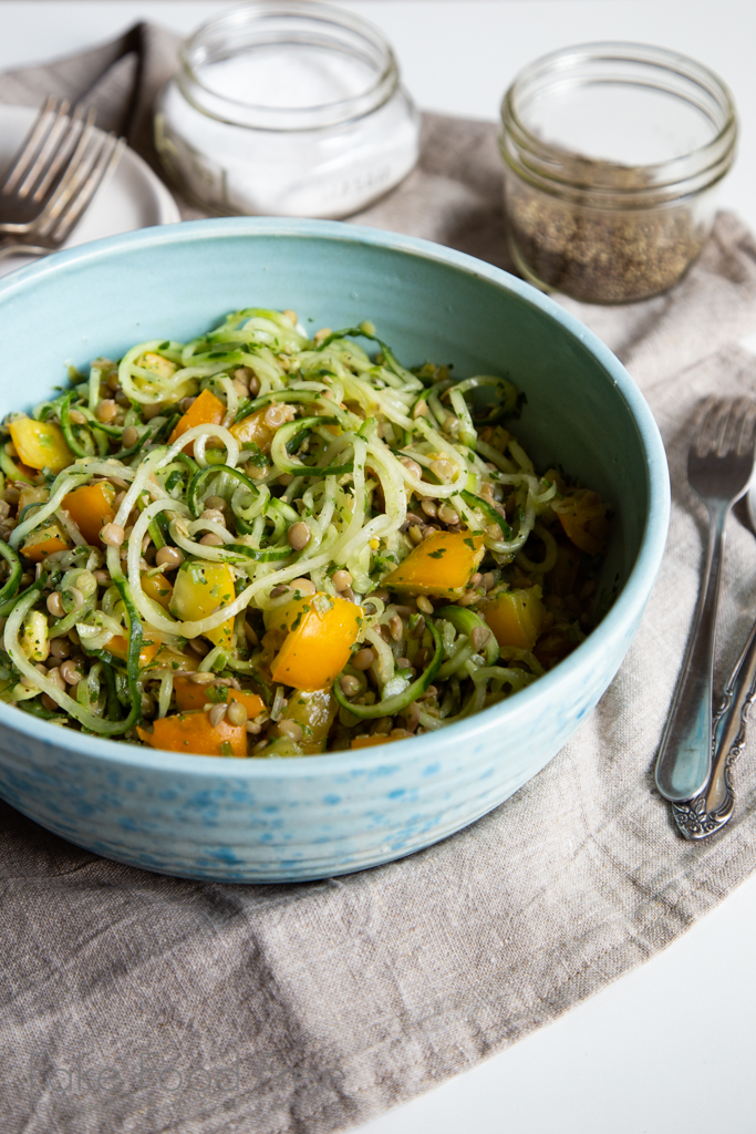 Late Summer Lentil Salad with Cilantro Dressing Recipe | FakeFoodFree.com #healthyeating #healthyrecipes #vegan