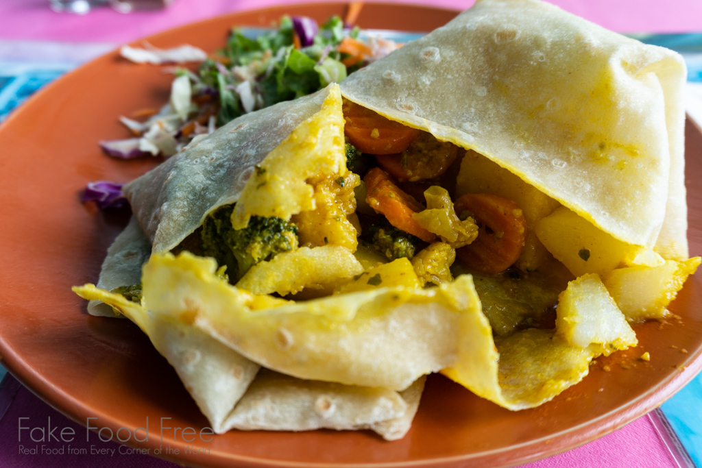 Vegetable Roti | Food in St. Lucia