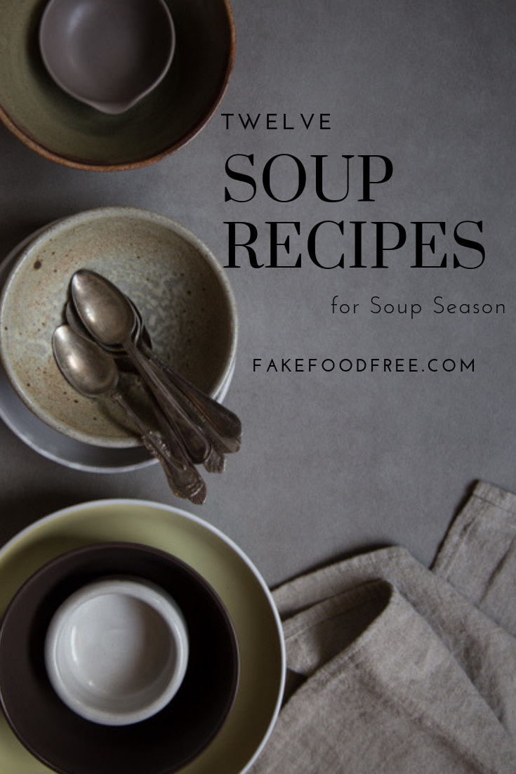 Twelve Soup Recipes for Soup Season | FakeFoodFree.com #souprecipes #reciperoundup #healthyeating #healthyrecipes #soupideas #easydinner #dinnerrecipes